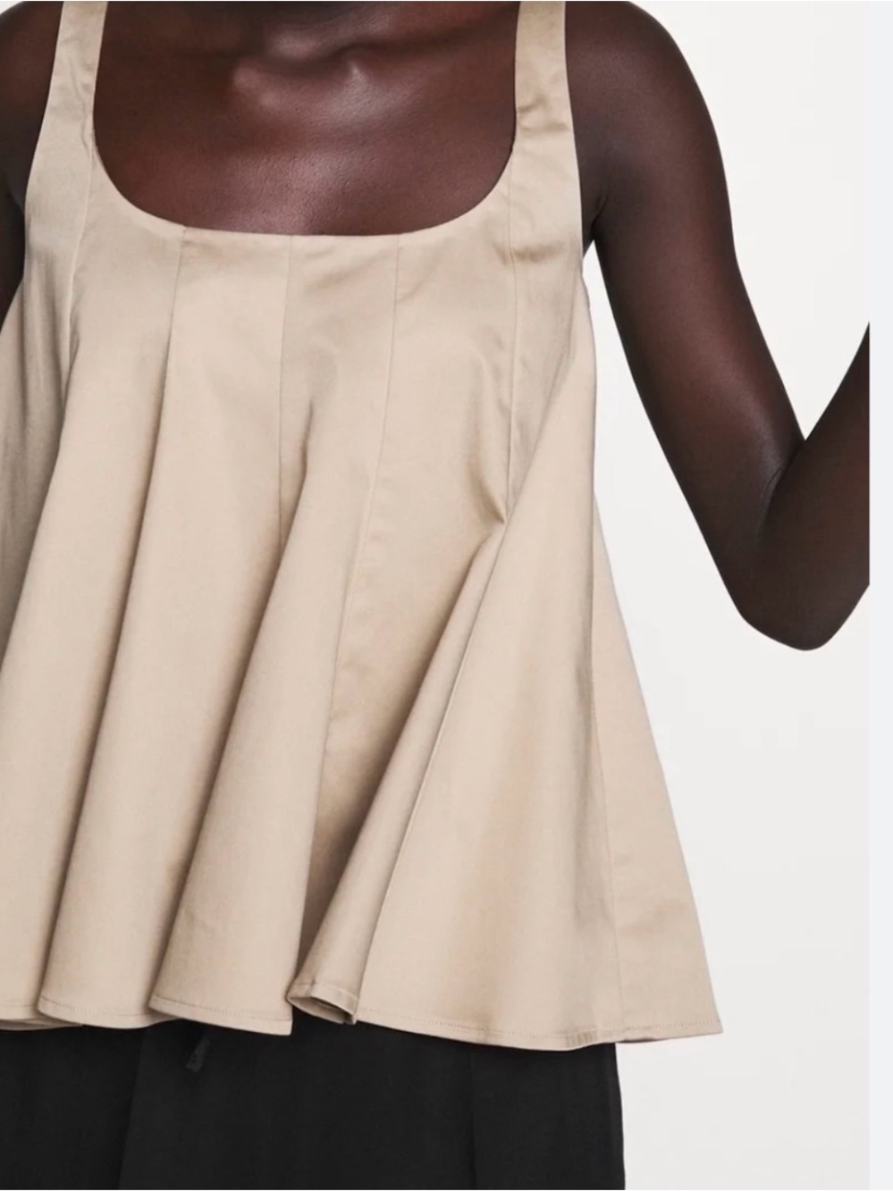 Club Monaco Beige Flared Tank Top